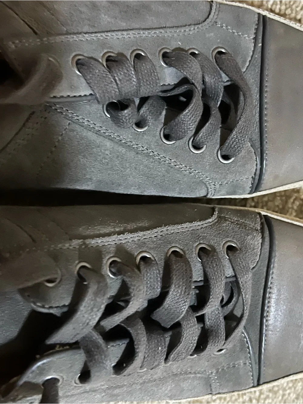 John Varvatos Gray Suede & Leather Lace-Up Dress Sneakers Men’s Size 8 M